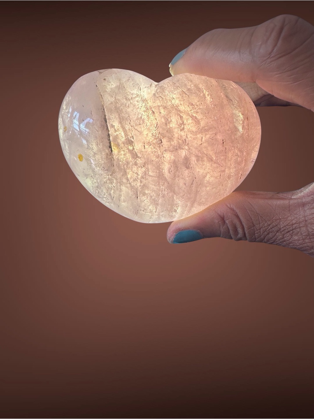 Rose Quartz XL Crystal Heart